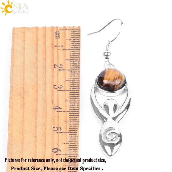 Women's Minimalist Natural Stone And Copper Round Bead Earrings Fashion Multicolor Jewelry Accessories