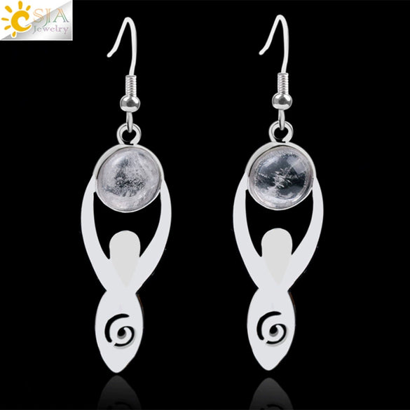 Women's Minimalist Natural Stone And Copper Round Bead Earrings Fashion Multicolor Jewelry Accessories