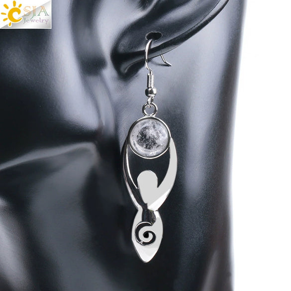 Women's Minimalist Natural Stone And Copper Round Bead Earrings Fashion Multicolor Jewelry Accessories