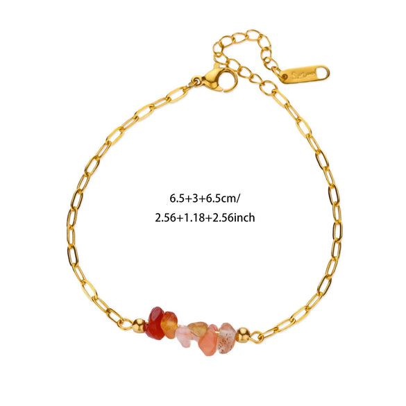 Women's Minimalist Natural Stone And Stainless Steel Bracelet With Electroplating Jewelry