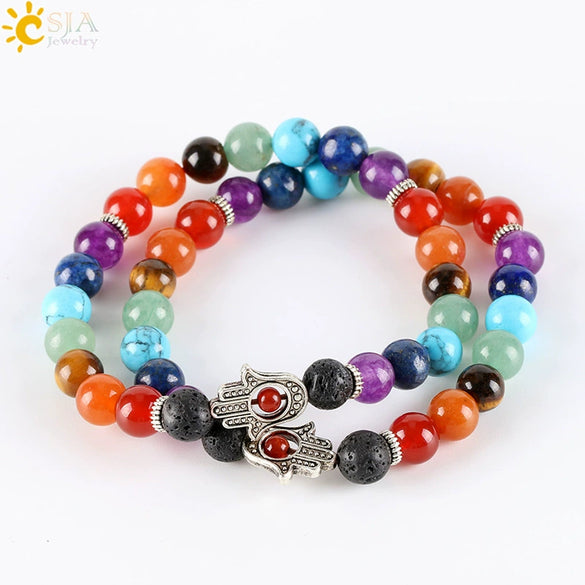 Women's Minimalist Natural Stone Beaded Bracelet With Electroplated Alloy Accents Semi Precious Crystal Volcanic Rock Amethyst Lapis Tiger's Eye Red Agate