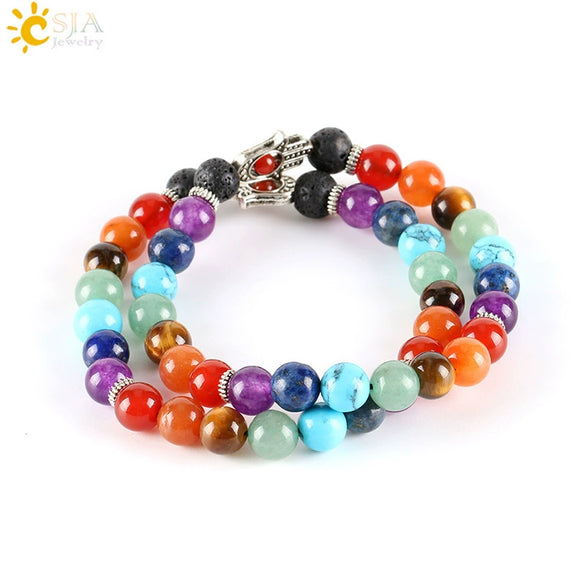 Women's Minimalist Natural Stone Beaded Bracelet With Electroplated Alloy Accents Semi Precious Crystal Volcanic Rock Amethyst Lapis Tiger's Eye Red Agate