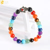 Women's Minimalist Natural Stone Beaded Bracelet With Electroplated Alloy Accents Semi Precious Crystal Volcanic Rock Amethyst Lapis Tiger's Eye Red Agate