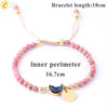Women's Minimalist Natural Stone Beaded Woven Bracelet With Heart Pendant Adjustable Handmade Alloy Electroplated Jewelry
