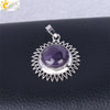 Women's Minimalist Natural Stone Sunflower Pendant Necklace With Hollow Flower Design Copper Ball Chain Electroplated Fashion Clavicle Necklace