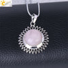 Women's Minimalist Natural Stone Sunflower Pendant Necklace With Hollow Flower Design Copper Ball Chain Electroplated Fashion Clavicle Necklace
