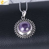 Women's Minimalist Natural Stone Sunflower Pendant Necklace With Hollow Flower Design Copper Ball Chain Electroplated Fashion Clavicle Necklace