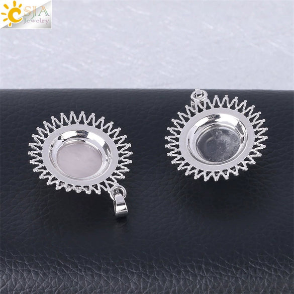 Women's Minimalist Natural Stone Sunflower Pendant Necklace With Hollow Flower Design Copper Ball Chain Electroplated Fashion Clavicle Necklace