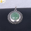 Women's Minimalist Natural Stone Sunflower Pendant Necklace With Hollow Flower Design Copper Ball Chain Electroplated Fashion Clavicle Necklace