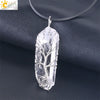 Women's Minimalist Natural White Crystal Stone Necklace With Amorphous Pendant And Copper Accessories