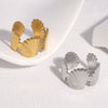 Women's Minimalist Open Shell Ring In Stainless Steel With Gold Tone Electroplated Finish And Simple Versatile Design