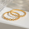 Women's Minimalist Openwork Stainless Steel Bracelet With Zircon Inlay And 18K Gold Plated Finish Wholesale Jewelry