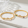 Women's Minimalist Oval Geometric Bracelet With Zircon Accents 18K Gold Plated Stainless Steel Jewelry