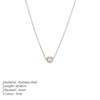 Women's Minimalist Pearl Pendant Necklace In Goldplated Stainless Steel With Ushaped Design And Thin Chain