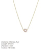 Women's Minimalist Pearl Pendant Necklace In Goldplated Stainless Steel With Ushaped Design And Thin Chain
