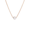 Women's Minimalist Pearl Pendant Necklace In Goldplated Stainless Steel With Ushaped Design And Thin Chain