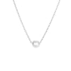 Women's Minimalist Pearl Pendant Necklace In Goldplated Stainless Steel With Ushaped Design And Thin Chain