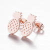 Women's Minimalist Pineapple Fruit Earrings In Electroplated Stainless Steel Fashion Jewelry
