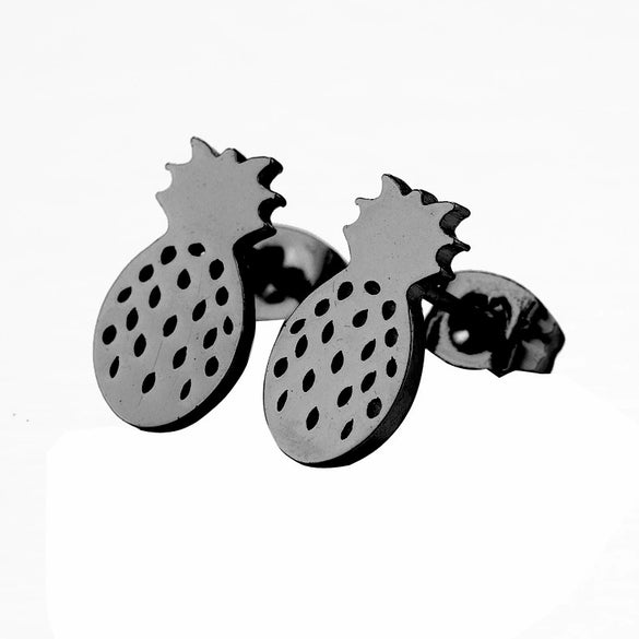 Women's Minimalist Pineapple Fruit Earrings In Electroplated Stainless Steel Fashion Jewelry