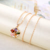 Women's Minimalist Plant Flowers Gold Plated Copper And Artificial Zircon Necklace And Earrings Set
