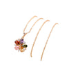 Women's Minimalist Plant Flowers Gold Plated Copper And Artificial Zircon Necklace And Earrings Set