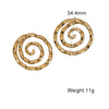 Women's Minimalist Round Stainless Steel Earrings With Gold Electroplated Finish And Light Luxury Style