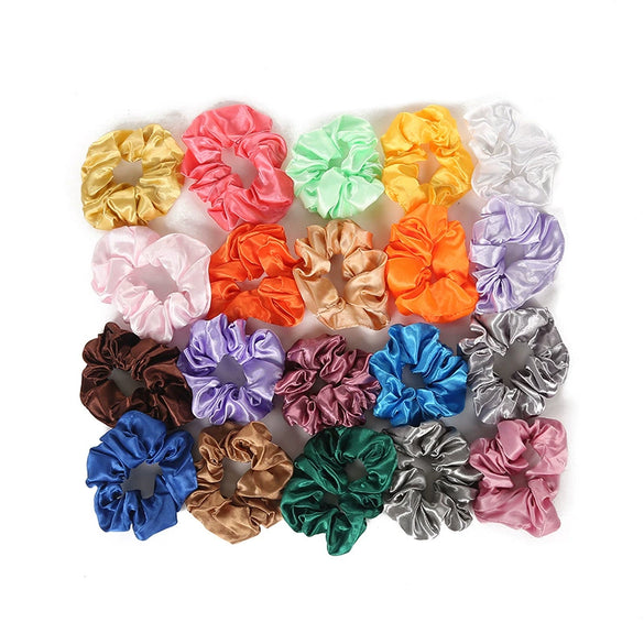 Women's Minimalist Satin Cloth Scrunchie Hair Ring Set High Elastic Knitted Fabric Elastic Band Hair Accessories