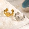 Women's Minimalist Shell And Starfish Ring Stainless Steel Gold Tone Electroplated Summer Jewelry