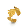 Women's Minimalist Shell And Starfish Ring Stainless Steel Gold Tone Electroplated Summer Jewelry