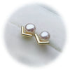 Women's Minimalist 925 Silver Pearl Earrings Inlaid With Freshwater Pearls Oblate Shape