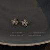 Women's Minimalist Snowflake Zircon Stud Earrings Copper Electroplated Elegant Fashion Earrings With Silver Needle