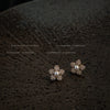 Women's Minimalist Snowflake Zircon Stud Earrings Copper Electroplated Elegant Fashion Earrings With Silver Needle