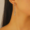 Women's Minimalist Stainless Steel And Titanium Steel Drop Shape Pendant Necklace And Earrings Twopiece Set With Electroplating And Bone Chain