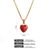 Women's Minimalist Stainless Steel And Titanium Steel Love Pendant Necklace With Snake Bone Chain And Heart Shape Dripping Oil Design