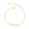 Women's Minimalist Stainless Steel Cut Out Letter Bracelet With Geometric Design And Electroplated Finish Wholesale