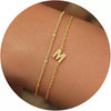 Women's Minimalist Stainless Steel Double Layer Letter Bracelet Electroplated Claw Chain Fashion Bracelet