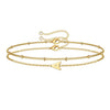 Women's Minimalist Stainless Steel Double Layer Letter Bracelet Electroplated Claw Chain Fashion Bracelet