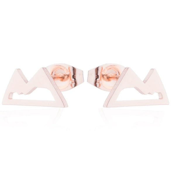 Women's Minimalist Stainless Steel Geometric Triangle Earring With Electroplating