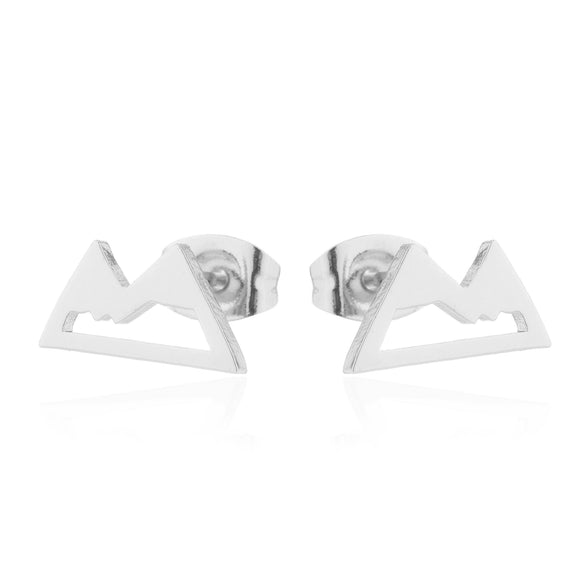 Women's Minimalist Stainless Steel Geometric Triangle Earring With Electroplating