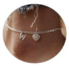 Women's Minimalist Stainless Steel Heart Shaped Letter Anklet With Heart Pendant Ankle Chain Foot Jewelry
