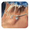 Women's Minimalist Stainless Steel Heart Shaped Letter Anklet With Heart Pendant Ankle Chain Foot Jewelry