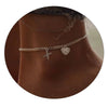 Women's Minimalist Stainless Steel Heart Shaped Letter Anklet With Heart Pendant Ankle Chain Foot Jewelry