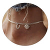Women's Minimalist Stainless Steel Heart Shaped Letter Anklet With Heart Pendant Ankle Chain Foot Jewelry