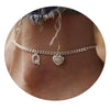 Women's Minimalist Stainless Steel Heart Shaped Letter Anklet With Heart Pendant Ankle Chain Foot Jewelry