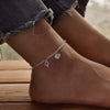 Women's Minimalist Stainless Steel Heart Shaped Letter Anklet With Heart Pendant Ankle Chain Foot Jewelry