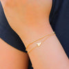 Women's Minimalist Stainless Steel Layered Bracelet With Letter Pendant And Beaded Thin Chain Electroplated Simple Versatile Jewelry