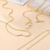 Women's Minimalist Stainless Steel Layered Cross Pendant Necklace Geometric Clavicle Chain With Electroplated Finish
