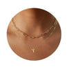 Women's Minimalist Stainless Steel Layered Letter Necklace With Box Chain And Electroplated Clavicle Chain Design
