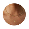Women's Minimalist Stainless Steel Layered Letter Necklace With Box Chain And Electroplated Clavicle Chain Design