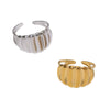 Women's Minimalist Stainless Steel Open Ring With Shell Shape And Electroplated 18K Gold Tone High End Versatile Jewelry